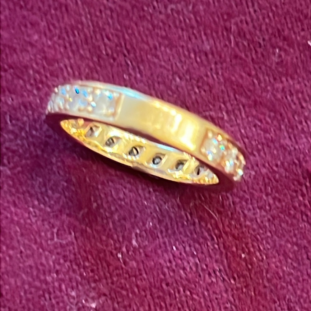 GOLD 18kt DIAMOND BAND RING - Picture 6 of 7